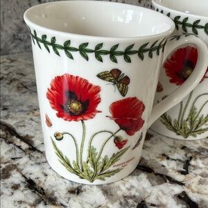 Portmeirion Botanic Garden Ceramic Mug Set - 3 Poppy, 3 Hydrangea